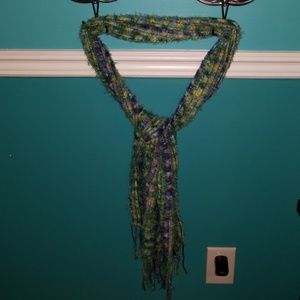 Multi color fuzzy scarf